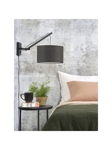 GOOD&MOJO Wandlampe Andes - Bambus Schwarz/Dunkelgrau - 50x32x45cm