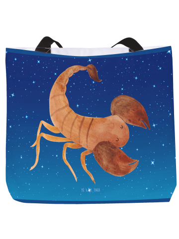 Mr. & Mrs. Panda Strandtasche Sternzeichen Skorpion ohne Spruch in Sternenhimmel Blau