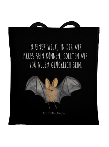 Mr. & Mrs. Panda Stoffbeutel Fledermaus Flügel mit Spruch in Schwarz