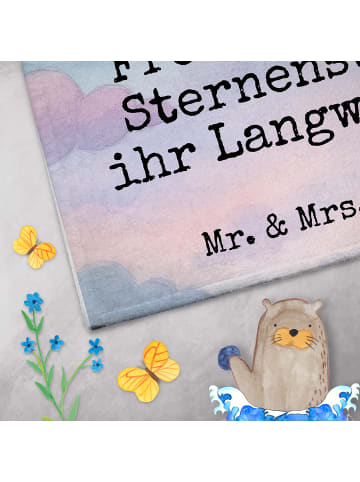 Mr. & Mrs. Panda Handtuch Einhorn Happy Design mit Spruch in Weiß