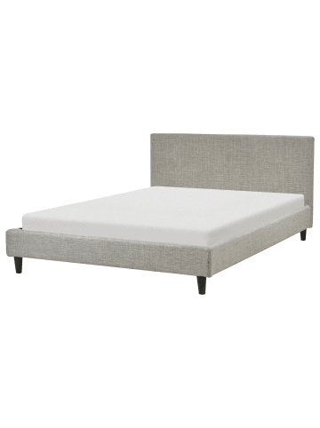 Beliani Doppelbett FITOU in Grau/Braun - (W) 150 x (H) 87 x (L) 214 cm