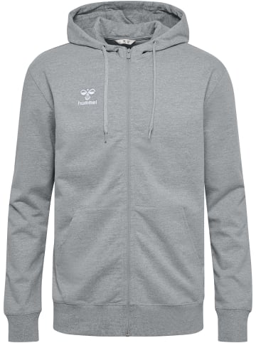 Hummel Zip Hoodie mit Logo-Stickerei und Reißverschluss in Grau