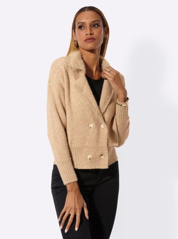 creation L Strickblazer in beige-meliert