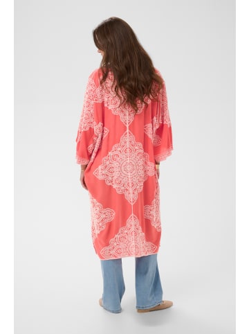 Cream Kimono CRTyla Oversize fit in Coral With Embroidery