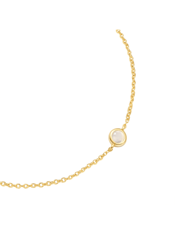 Glanzstücke München Armband aus Sterling Silber mit Mondstein (synth.) in gelbgold