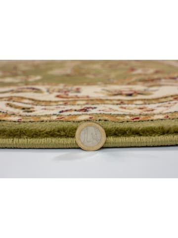 KADIMA DESIGN Orientteppich Bordüre floral klassischer Wohnzimmer-Teppich in Grün