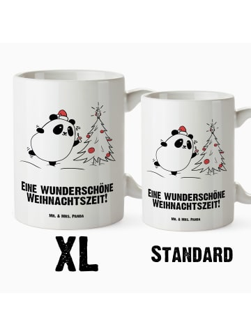 Mr. & Mrs. Panda Teepott Panda Weihnachtszeit mit Spruch in Weiß