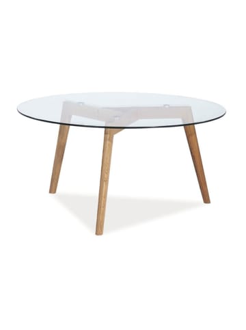 Feldmann-Wohnen Couchtisch Oslo Glas / Eiche 80 / 80 / 45cm