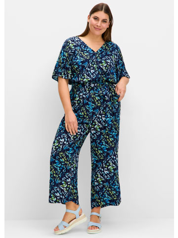 sheego Overall in tiefblau-bedruckt