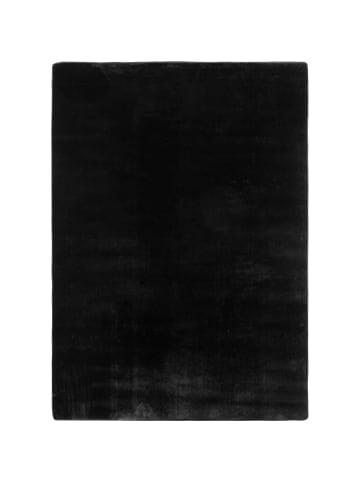 KADIMA DESIGN Teppich Kurzflor Waschbar Einfarbig ISAR Strapazierfähig OEKO-TEX in Schwarz