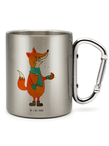 Mr. & Mrs. Panda Thermobecher Edelstahl Fuchs Keks ohne Spruch in Silber