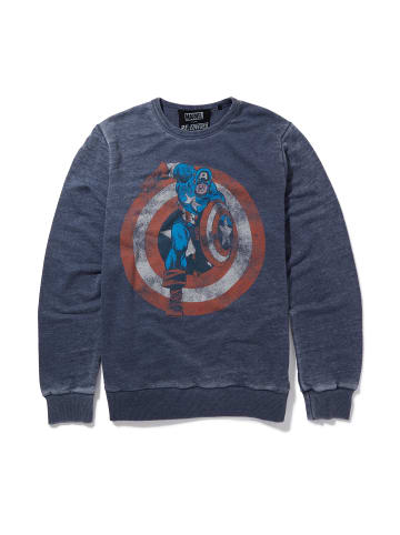 Recovered Sweatshirt Marvel Captain America Shield Blue in Blau