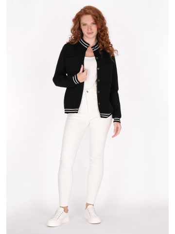 DreiMaster Damen Cardigan in Schwarz Weiss Streifen