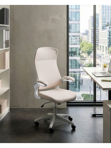 Beliani Bürostuhl NEXEL in Beige/Weiß - (W) 60 x (H) 114 x (L) 60 cm
