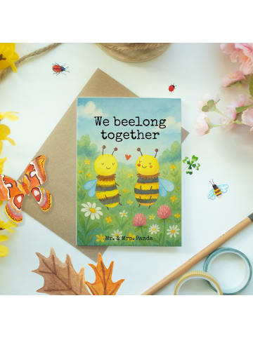 Mr. & Mrs. Panda Grußkarte Biene Verliebt Design mit Spruch in Weiß