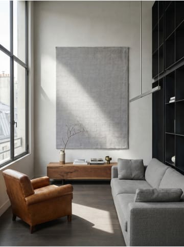 KADIMA DESIGN Kurzflorteppich Uni Antirutsch pflegeleicht Wohnzimmer Schlafzimmer in Grau