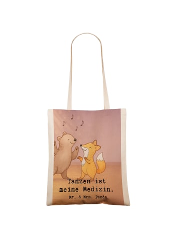Mr. & Mrs. Panda Schultertasche Hase Tanzen Design mit Spruch in Weiß