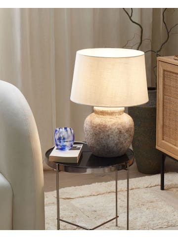 Beliani Tischleuchten MAREB in Beige/Weiß - (W) 35 x (H) 47 x (L) 35 cm