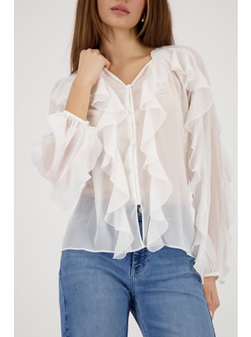 monari Georgette Bluse mit Rüschen-Details in Off-White