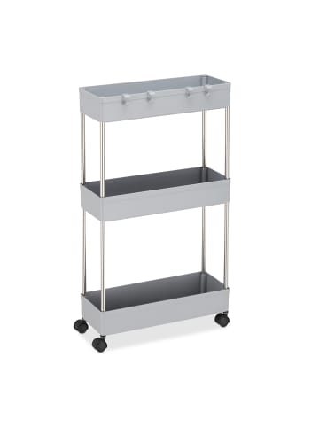 relaxdays Nischenwagen in Grau - (B)15,5 x (H)70 x (T)40,5 cm