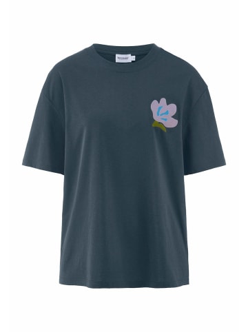 Hessnatur Print T-Shirt Oversize in dunkles petrol