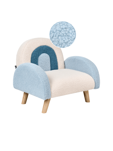 Beliani Kindersessel OMBO in Blau/Braun - (W) 54 x (H) 50 x (L) 49 cm