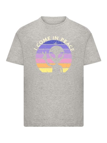 F4NT4STIC T-Shirt Alien Peace Sunset in grau meliert