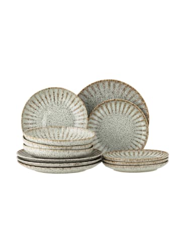 Bloomingville Fleur Geschirrset aus Steingut in natur