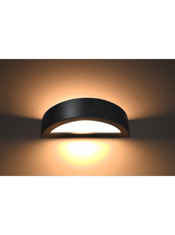 Nice Lamps Wandleuchte Keramik ORION in Schwarz halbrunde lampe loft style E27 NICE LAMPS