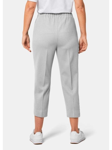 GOLDNER Sportive 7/8-Hose mit Biesen in silbergrau