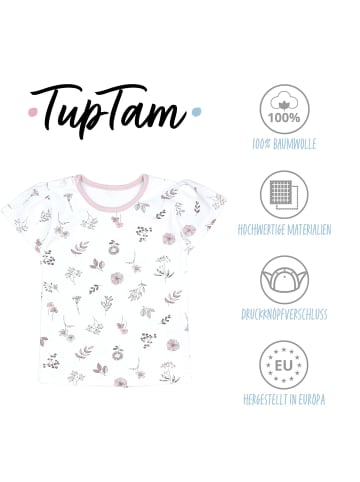 TupTam Baby Mädchen Kurzarm T-Shirt 5er Set in beige/rosa