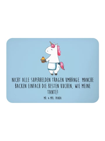 Mr. & Mrs. Panda Magnet Super Tante mit Spruch in Blau Pastell
