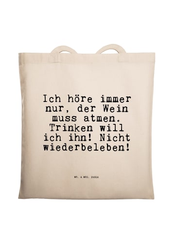 Mr. & Mrs. Panda Schultertasche Ich höre immer nur,... mit Spruch in Creme