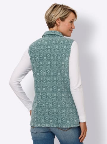 Sieh an! Fleece-Weste in jade-kalkmint-bedruckt