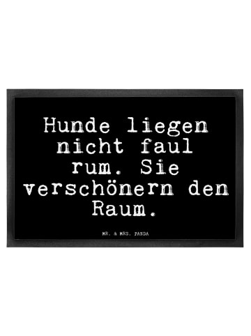 Mr. & Mrs. Panda Schmutzfangmatte Hunde liegen nicht faul... mit... in Schwarz