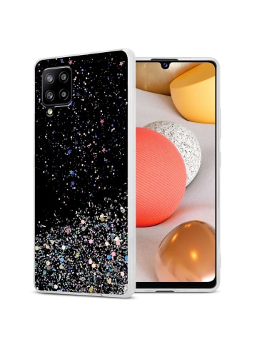 cadorabo Hülle für Samsung Galaxy A42 5G / M42 5G Glitter in Schwarz mit Glitter