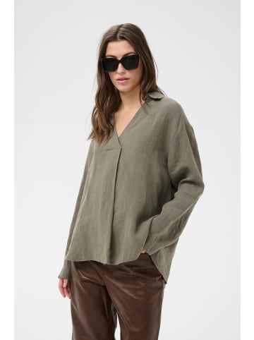 PART TWO Langarm - Hemd AyoPW Gerade Passform in Smokey Olive