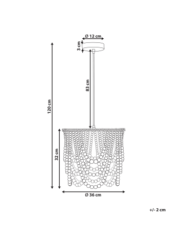 Beliani Kronleuchter VERUGAL in Braun - (W) 36 x (H) 120 x (L) 36 cm
