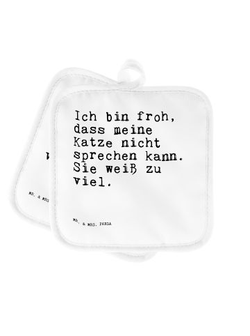 Mr. & Mrs. Panda 2er Set Topflappen  Ich bin froh, dass... mit S... in Weiß