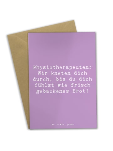 Mr. & Mrs. Panda Grußkarte Spruch Physiotherapeut Kneten mit Spruch in Lavendeltraum