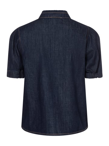 More & More feminine, dark denim Kurzarm-Jeansbluse in dark blue denim