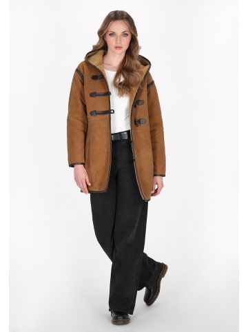DreiMaster Women Coat in cognac brown