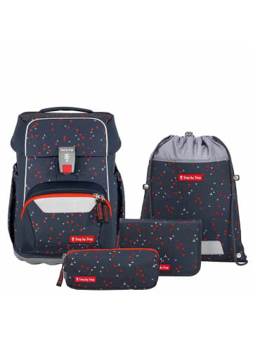 Step by Step Basis - Schulranzen Set 4tlg. (Green Grafics) in Anthrazit Triangles