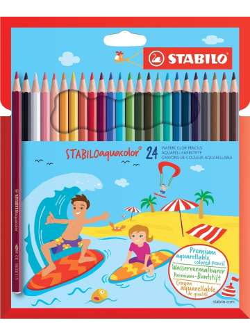 STABILO Aquarell-Buntstift aquacolor Kartonetui Packung mit 24 Stück