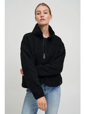 Oxmo Plüschjacke OXTonje 21800041-ME Teddyjacke mit Stehkragen in Schwarz