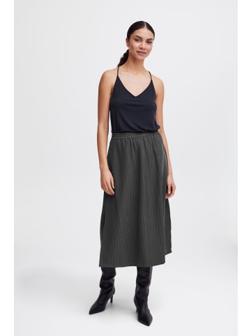 b. young BYMMIDDE LONG SKIRT - LIGHT WOVEN Loose fit in Dark Grey Mel. Pinstripe Mix