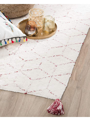 Beliani Shaggy SAKARYA in Weiß - (W) 80 x (H) 3 x (L) 150 cm