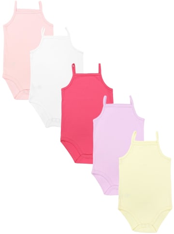 TupTam Mädchen Babybody mit Spagettiträger Sommer 5er Pack in gelb/lila