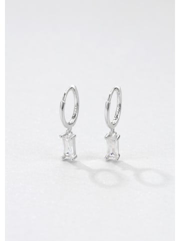 Hey Happiness Creolen mit Zirkonia Baguette 925 Sterlingsilber in Silber