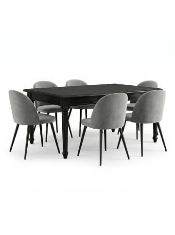 ebuy24 Essgruppe Amaretta Schwarz,Grau 180 x 100 cm